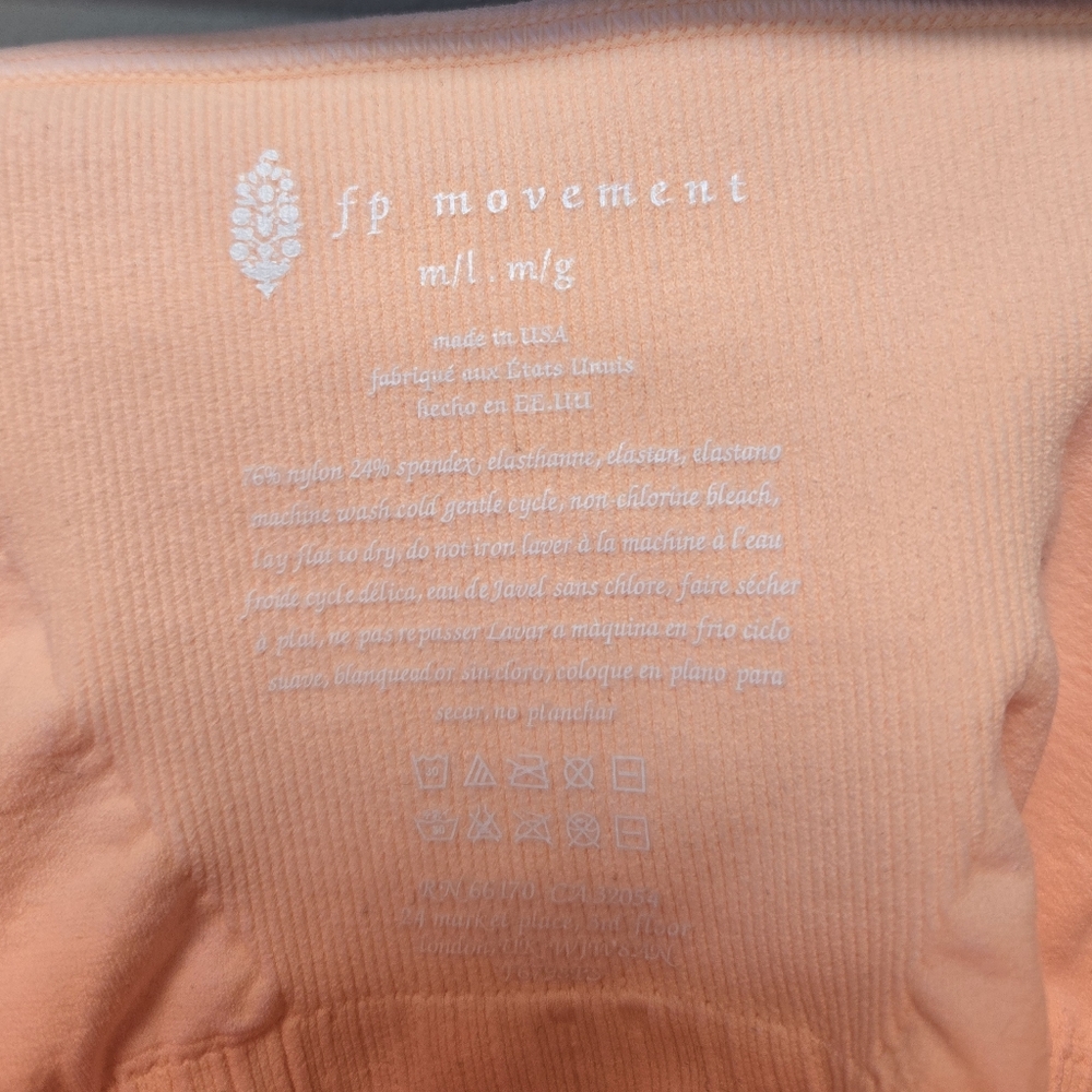 Free People Good Karma Square Neck Crop Top Bra Orange M / L - Picture 6 of 7
